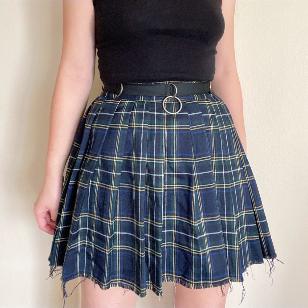 NWOT green and blue plaid skirt